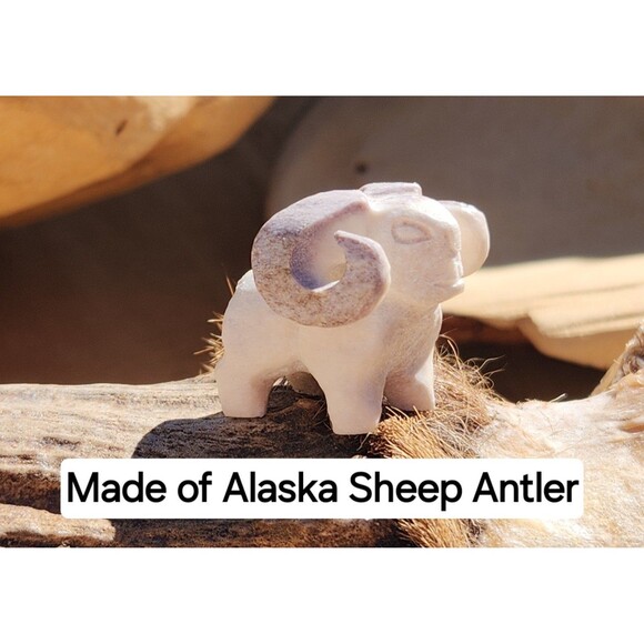 Custom sheep figure made from real Alaska Deer Antler - Picture 1 of 7